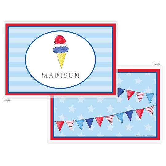 Red, White and Blue Laminated Placemat